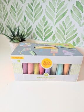 Sun Squad Pastel Sidewalk Chalk Set - 60 Pieces New!